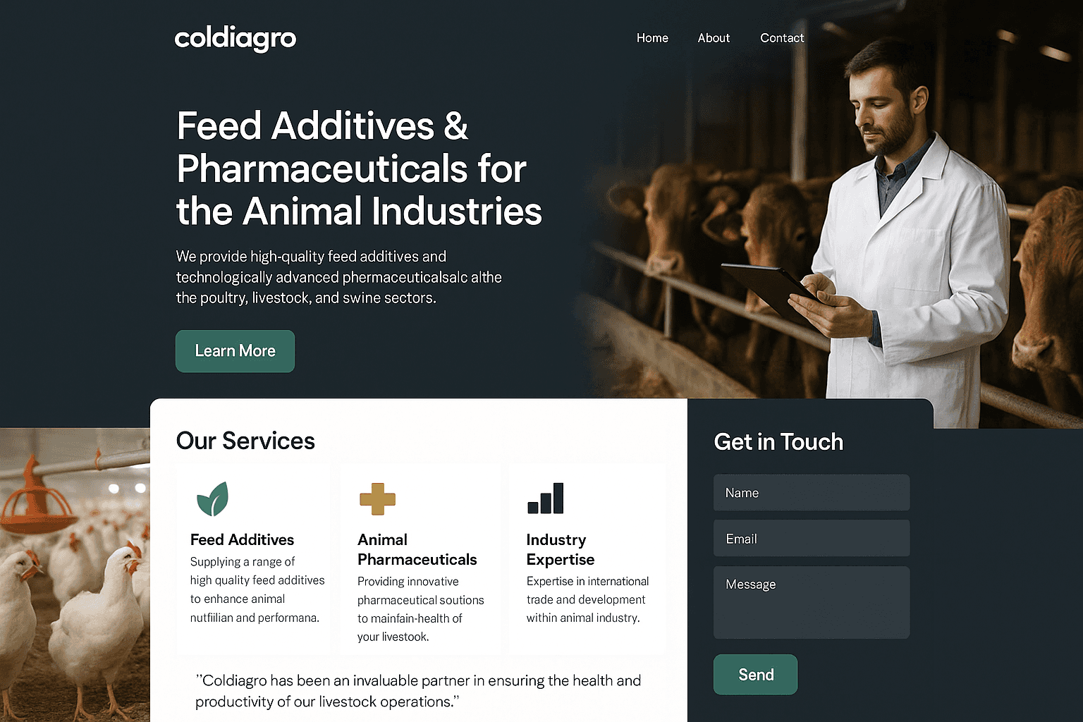 coldiagro.com website mockup